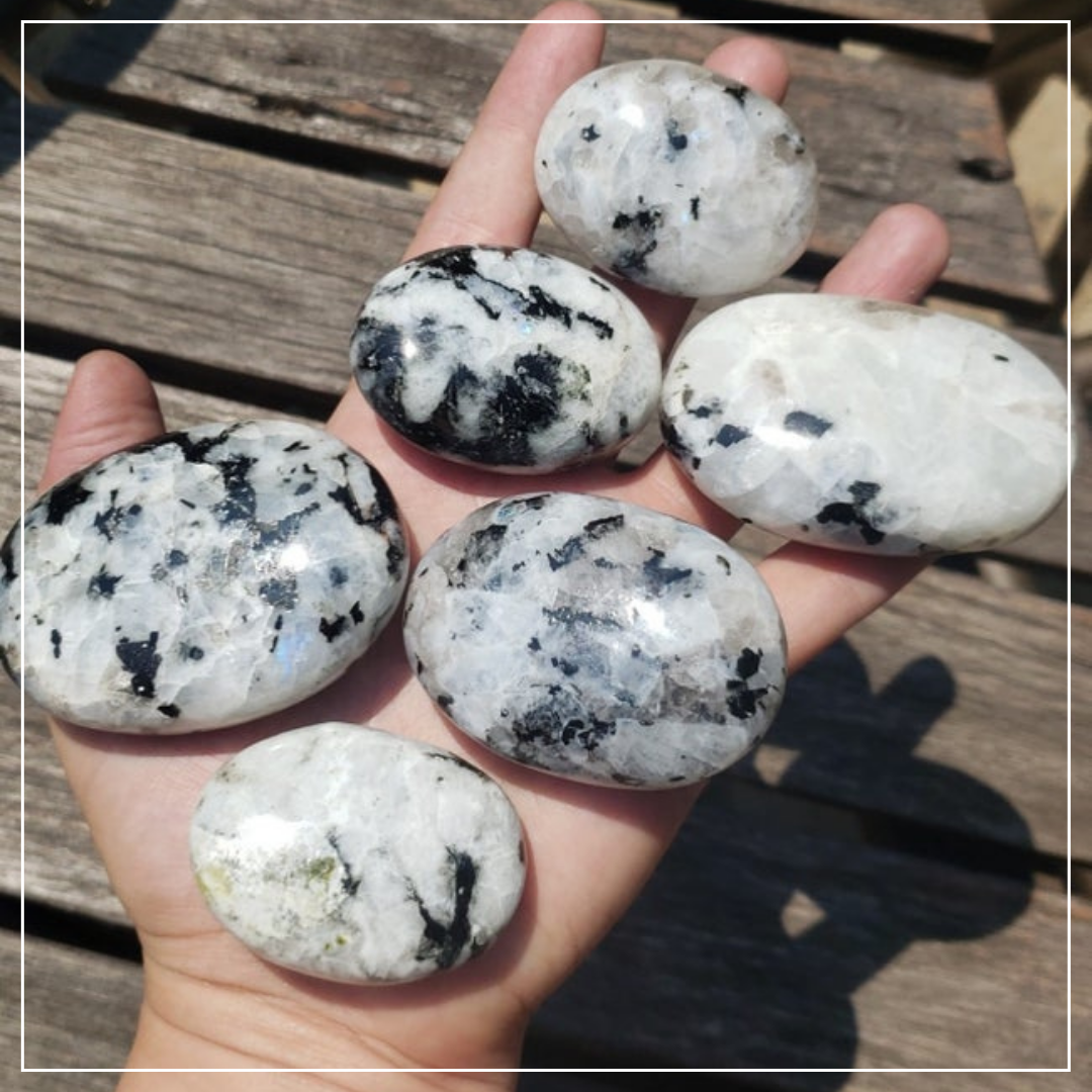 Rainbow Moonstone Palm Stones