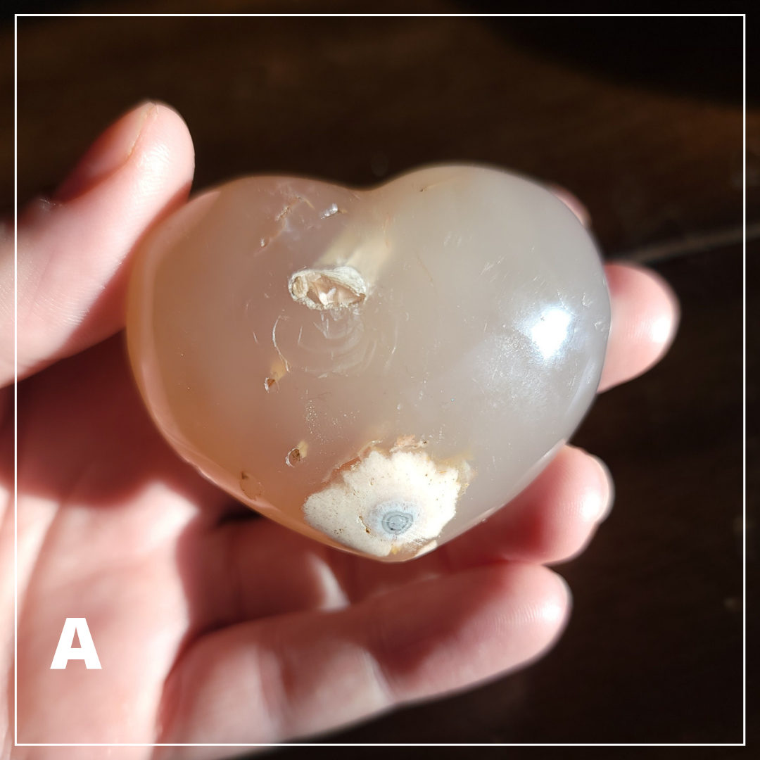 Flower Agate Hearts