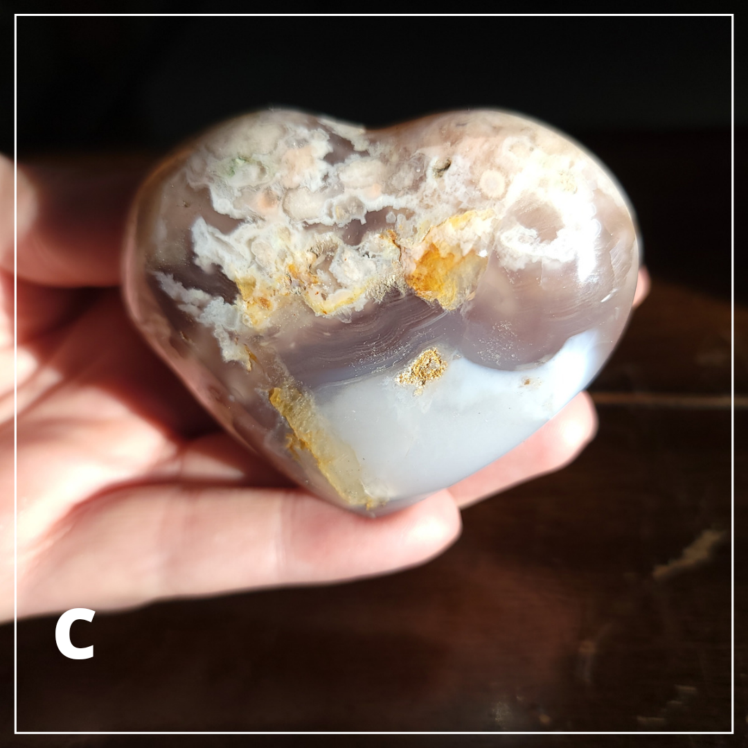 Flower Agate Hearts