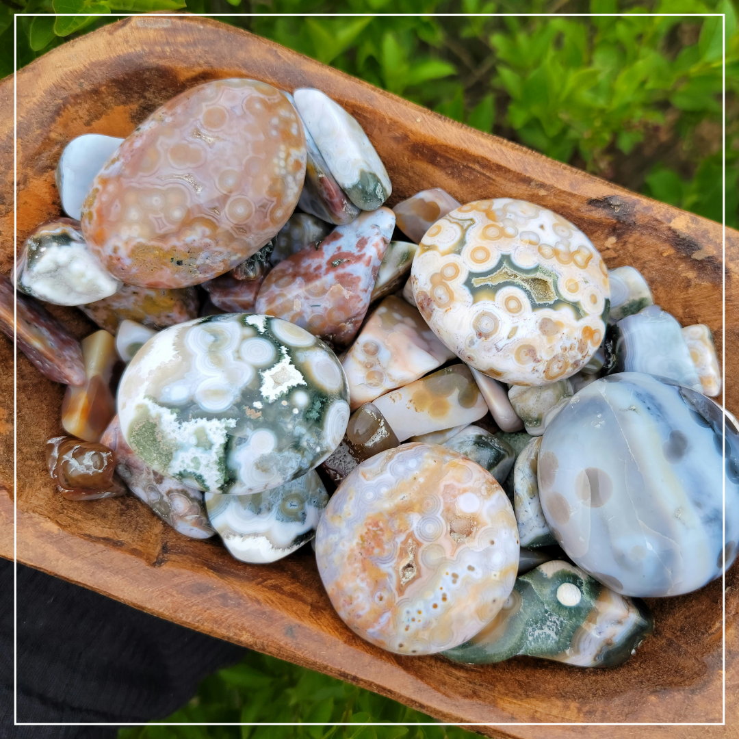 8th Vein Ocean Jasper Palm Stones