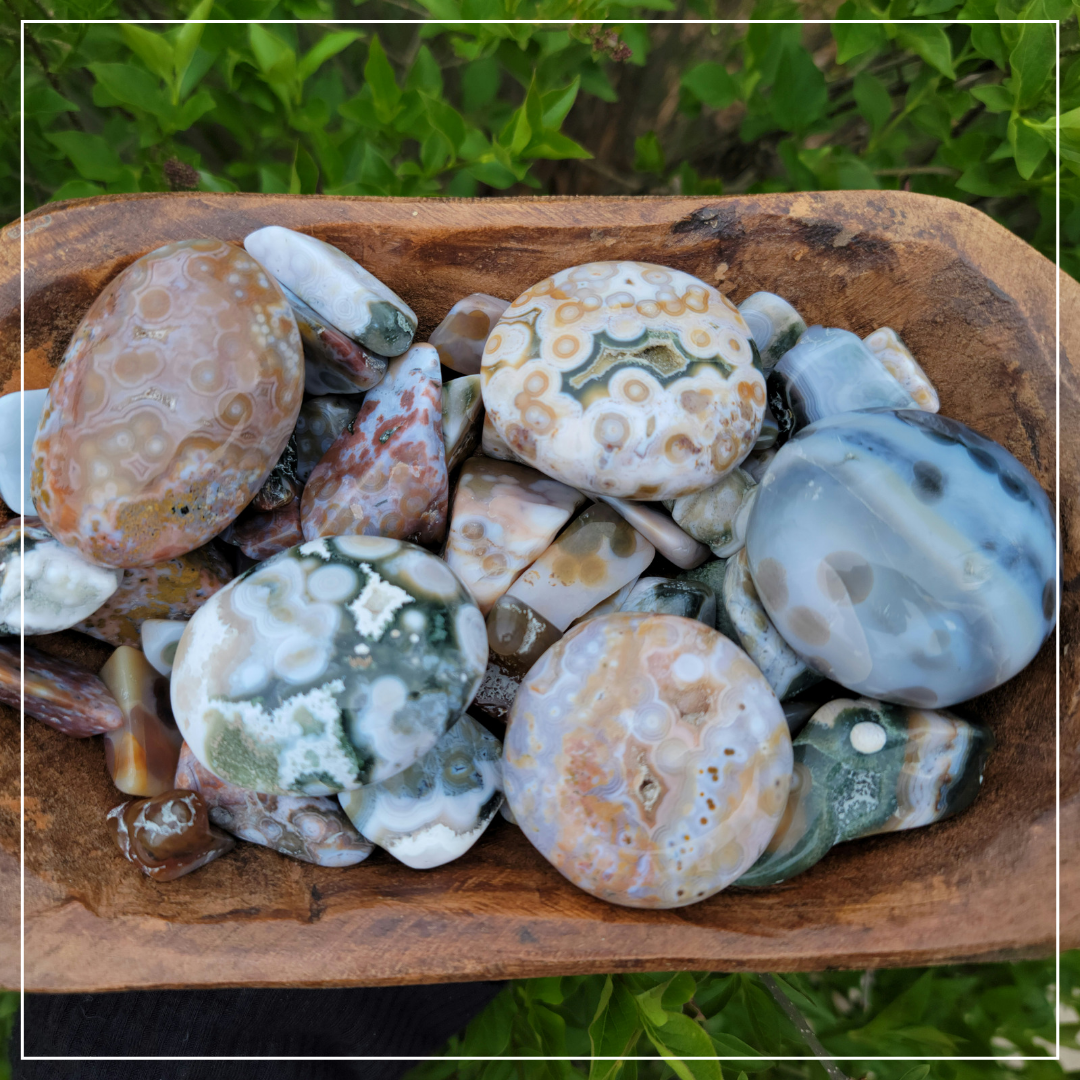 8th Vein Ocean Jasper Palm Stones