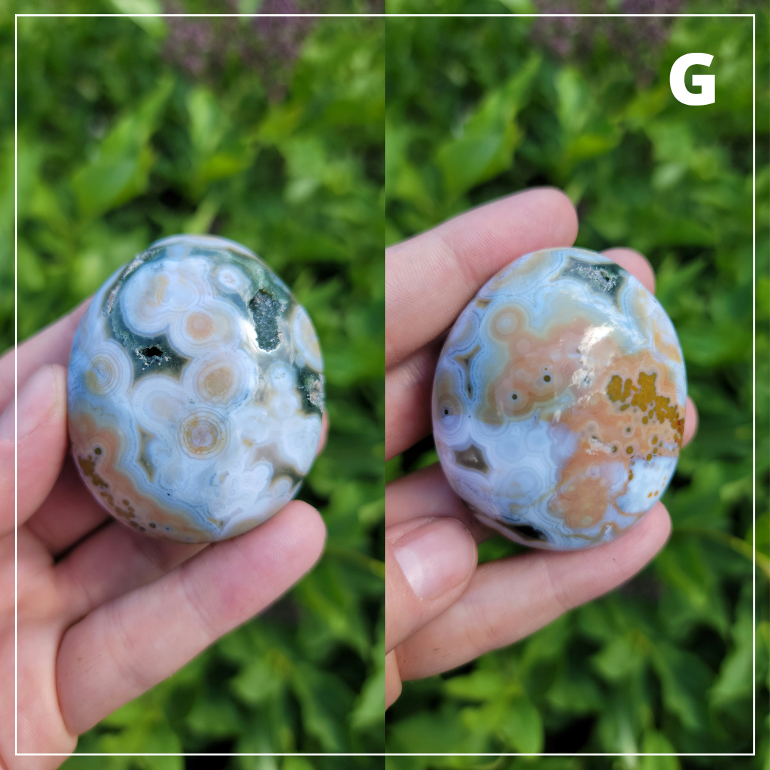 8th Vein Ocean Jasper Palm Stones