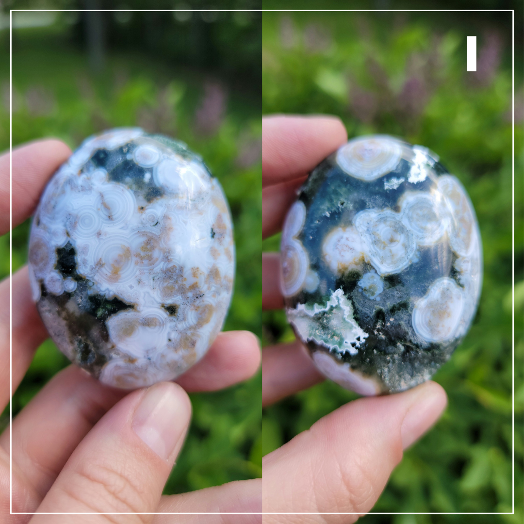 8th Vein Ocean Jasper Palm Stones