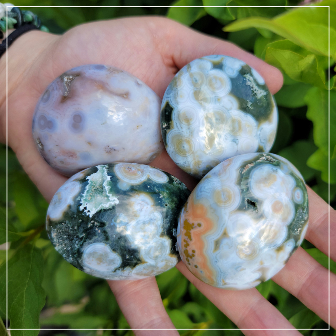 8th Vein Ocean Jasper Palm Stones