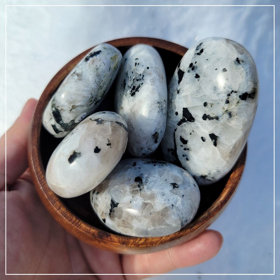 Rainbow Moonstone Palm Stones