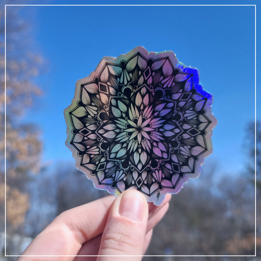 Holographic Mandala Sticker #1