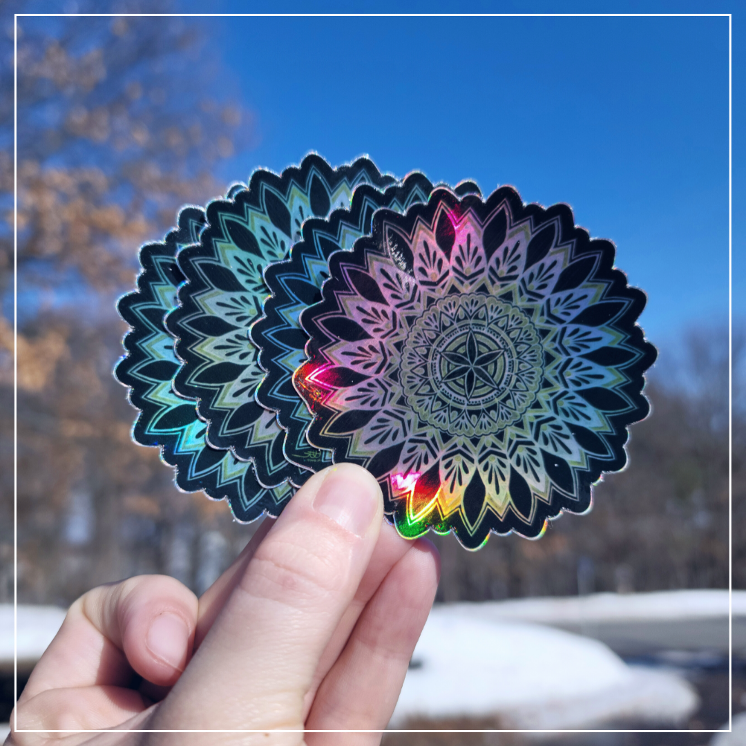 Holographic Mandala Sticker #2