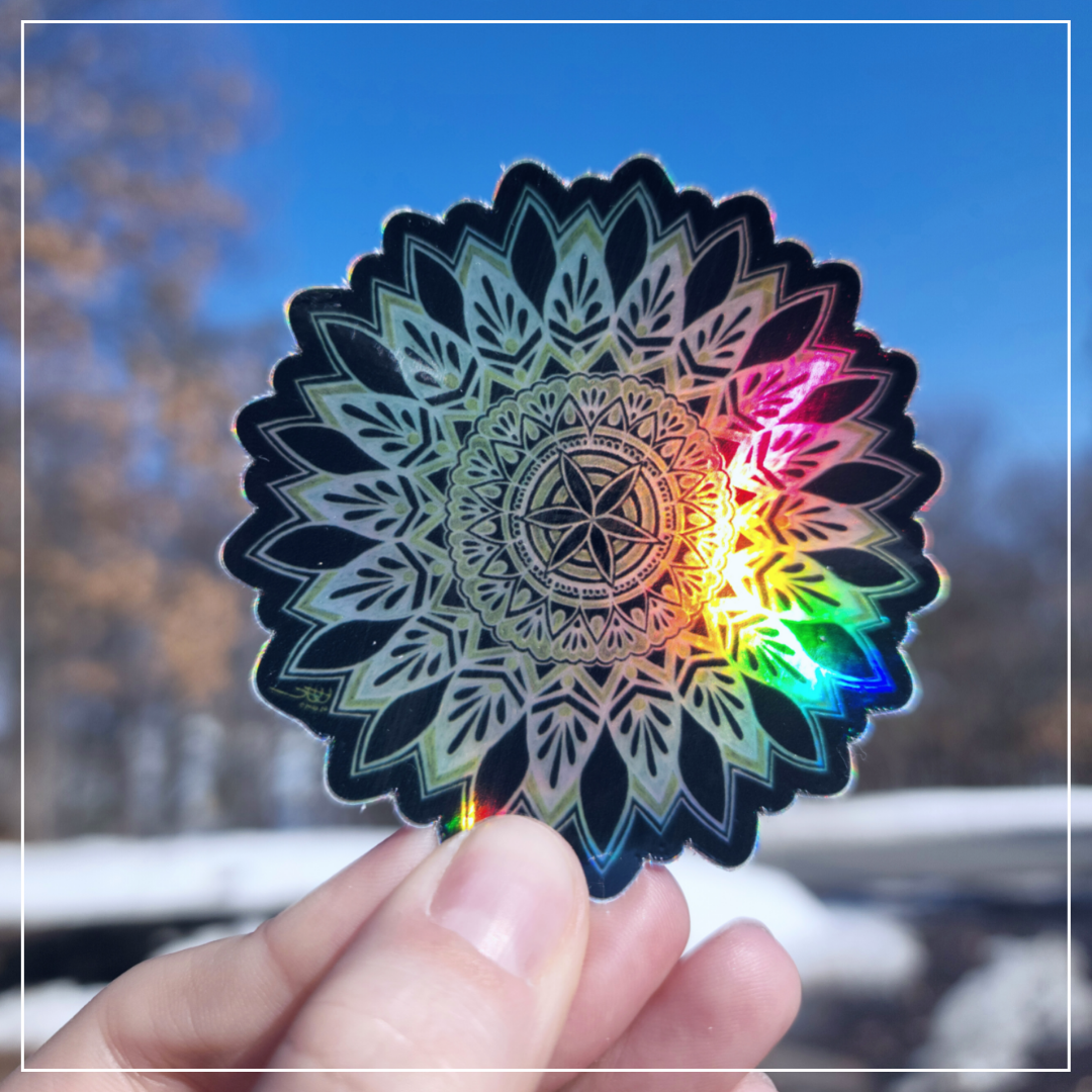 Holographic Mandala Sticker #2